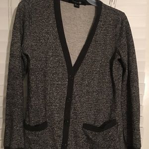 Teens Cardigan grayish black trim sweater